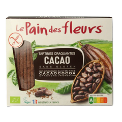 Pain Des Fleurs Krokante crackers cacao glutenvrij bio 160 Gram