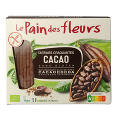 Pain Des Fleurs Krokante crackers cacao glutenvrij bio 160.00 Gram