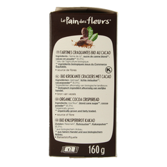 Pain Des Fleurs Krokante crackers cacao glutenvrij bio 160 Gram