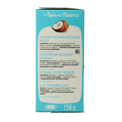 Pain Des Fleurs Krokante crackers kokos glutenvrij bio 150.00 Gram