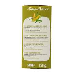 Pain Des Fleurs Krokante crackers mais glutenvrij bio 150 Gram