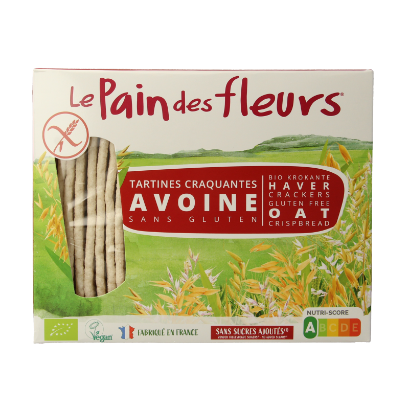 Pain Des Fleurs Krokante crackers haver glutenvrij bio 150.00 Gram