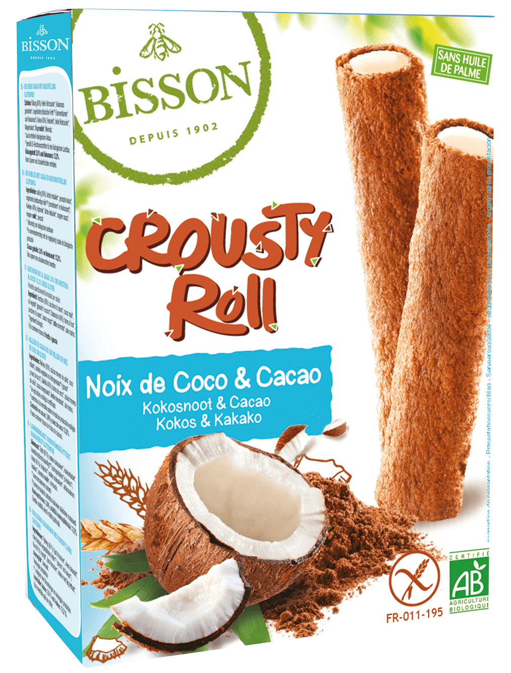 Bisson Crousty roll kokos cacao bio 125.00 Gram