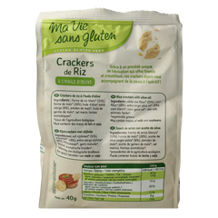 Ma Vie Sans Rijstcrackers met olijfolie glutenvrij bio 40.00 Gram