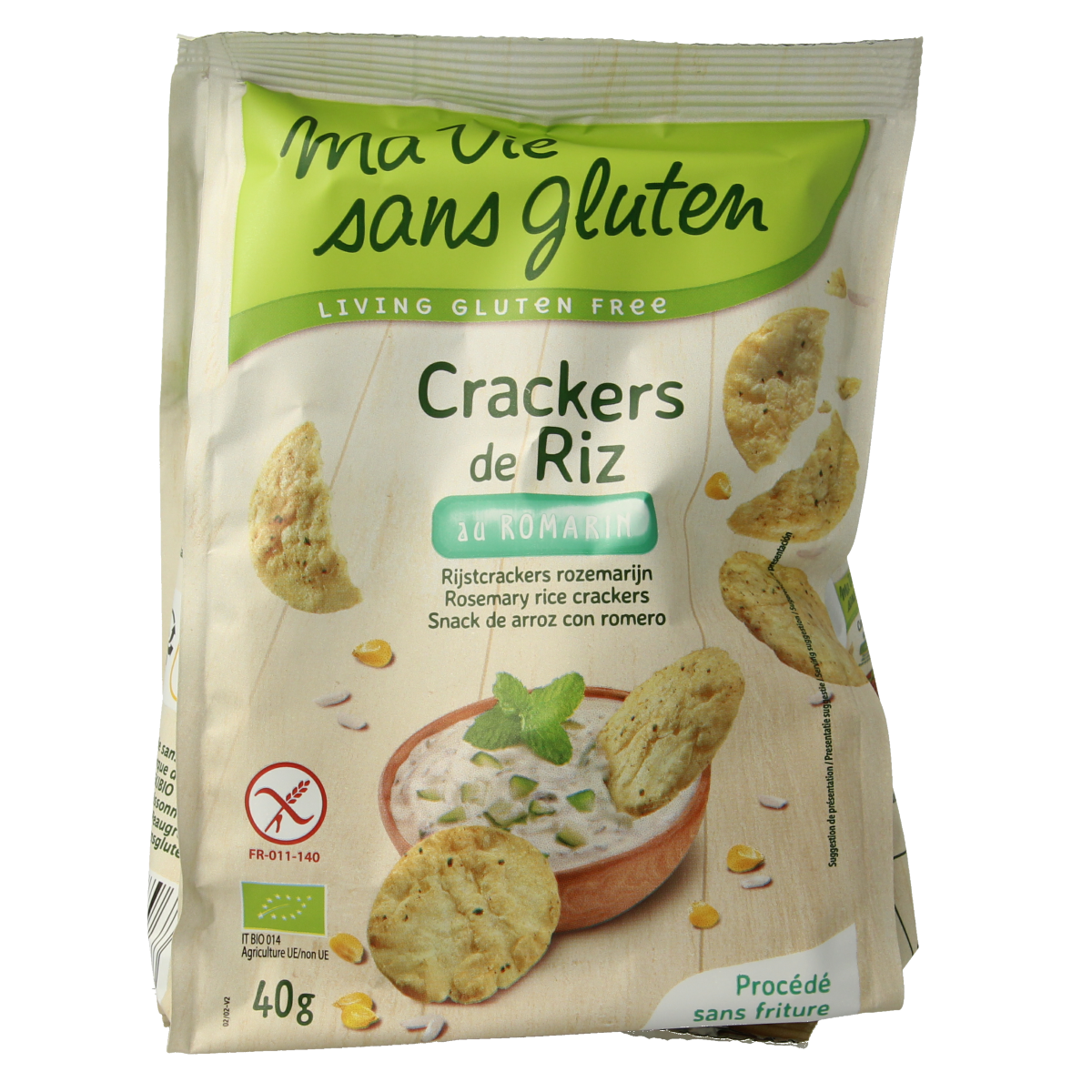 Ma Vie Sans Rijstcrackers rozemarijn glutenvrij bio 40.00 Gram