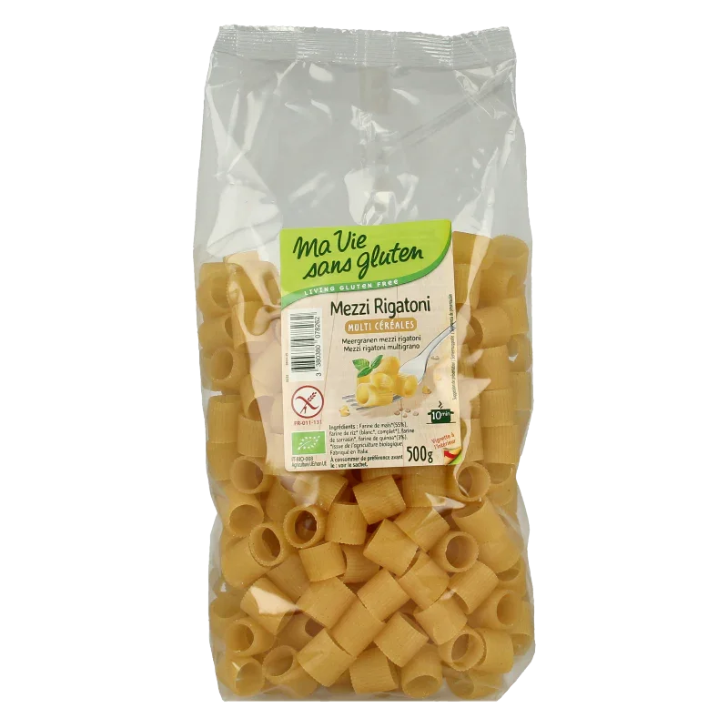 Ma Vie Sans Meergranen mezzi rigatoni pasta glutenvrij bio 500 Gram