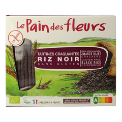 Pain Des Fleurs Krokante crackers zwarte rijst glutenvrij bio 150.00 Gram