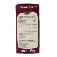 Pain Des Fleurs Zwarte rijst crackers bio 150 Gram