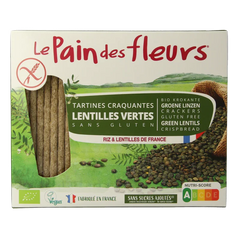 Pain Des Fleurs Crackers groene linzen bio 150 Gram