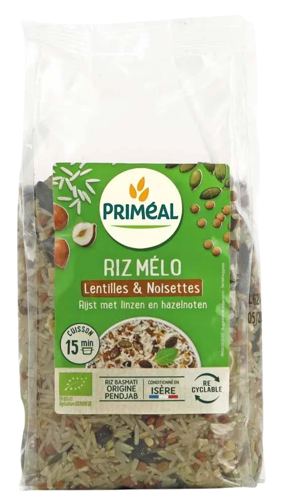 Primeal Rijst linzen en hazelnoten bio 500 Gram