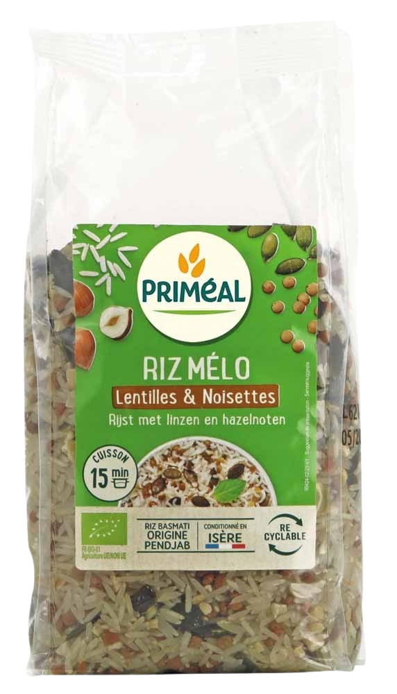 Primeal Rijst linzen en hazelnoten bio 500 Gram