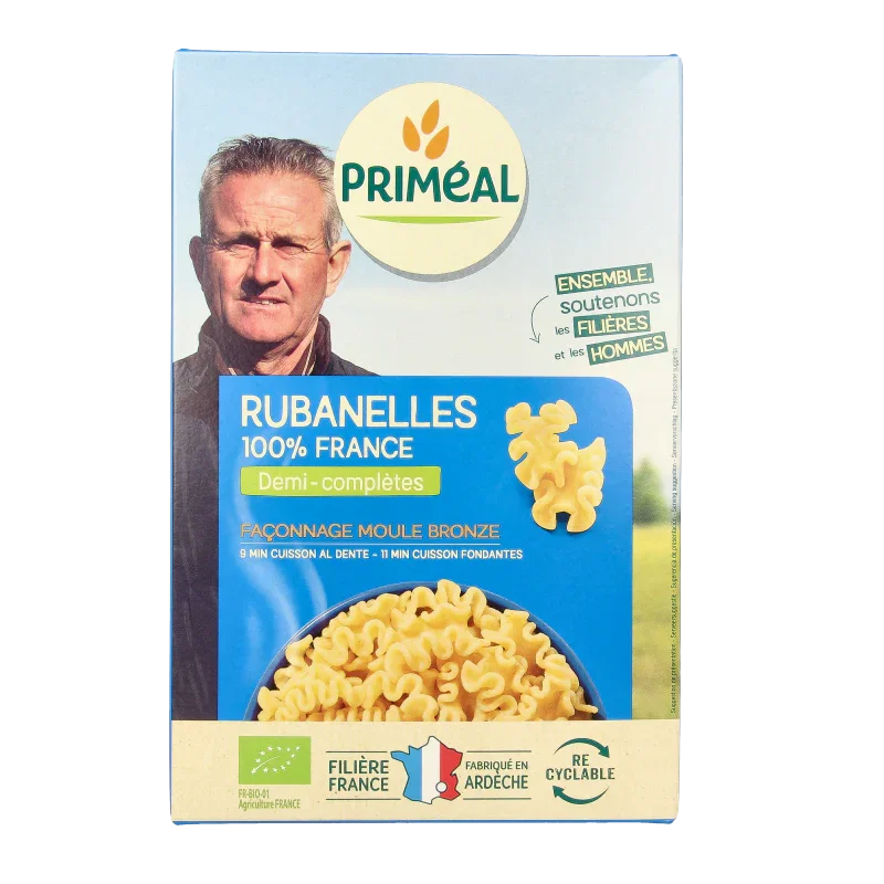 Primeal Rubanelle halfvolkoren pasta bio 400 Gram