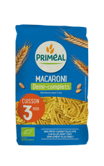 Primeal Macaroni halfvolkoren snelkook 3 minuten bio 500.00 Gram