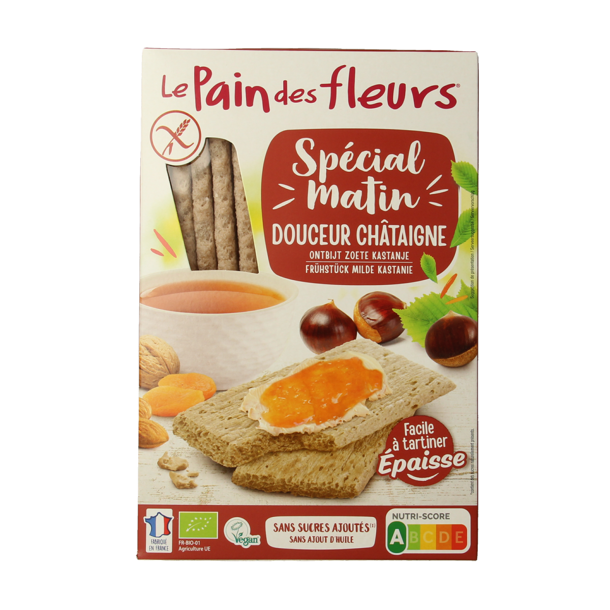 Pain Des Fleurs Special matin kastanje ontbijtcrackers bio 230.00 Gram
