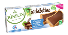 Bisson Gevulde hazelnoot chocolade tartelettes bio 150 Gram