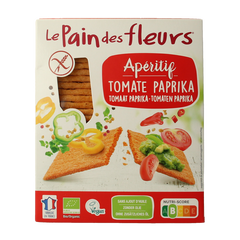 Pain Des Fleurs Aperitif crackers tomaat/paprika bio 150 Gram