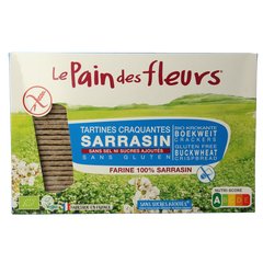 Pain Des Fleurs Krokante crackers boekweit zoutloos glutenvrij bio 300 Gram