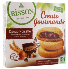 Bisson Gevulde koekjes hazelnoot choco bio 180.00 Gram