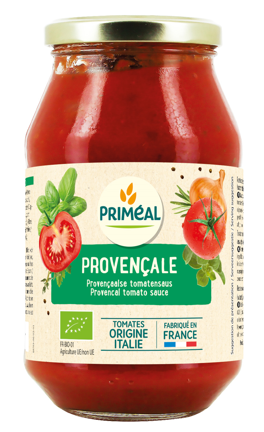 Primeal Tomatensaus provencaalse stijl bio 510.00 Gram