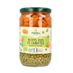 Primeal Doperwten en wortelschijfjes bio 660 Gram