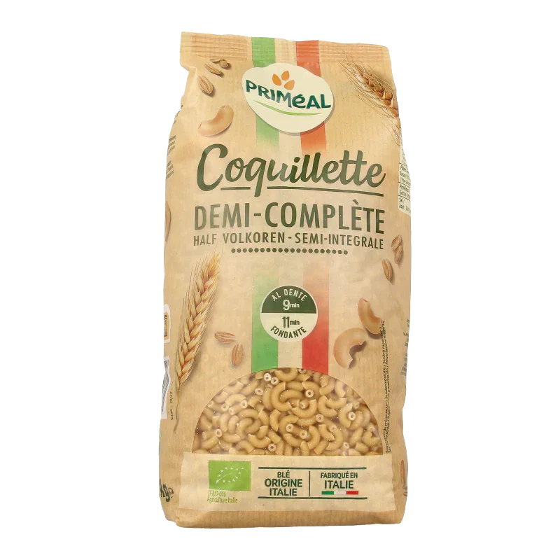 Primeal Macaroni elleboogjes halfvolkoren bio 1 Kilogram