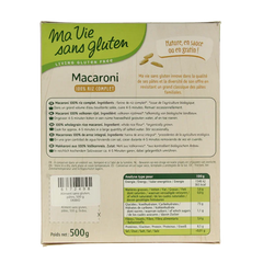 Ma Vie Sans Macaroni van volkoren rijst glutenvrij bio 500.00 Gram
