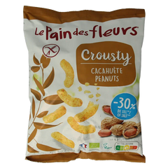 Pain Des Fleurs Chips gepoft pinda -30% zout glutenvrij vegan bio 75 Gram