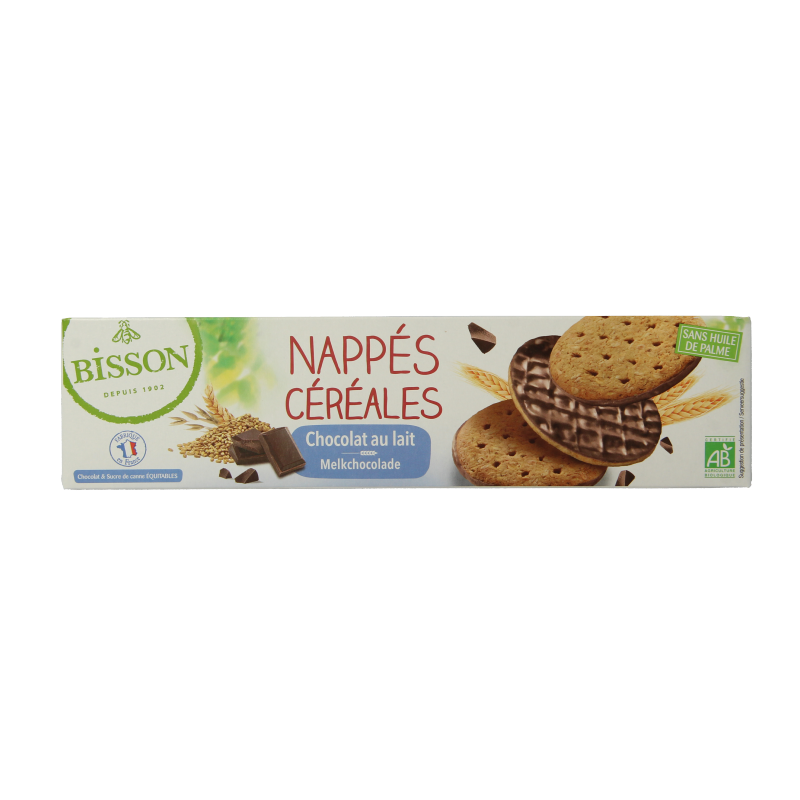 Bisson Melk chocolade frosted granenkoekjes bio 140 Gram