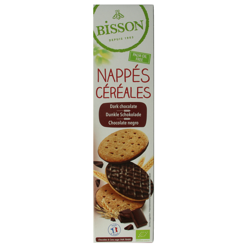 Bisson Pure chocolade frosted granenkoekjes bio 140 Gram