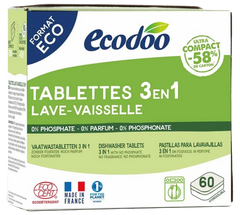 Ecodoo Vaatwas tabletten 3-in-1 geconcentreerd XL bio 60 Stuks
