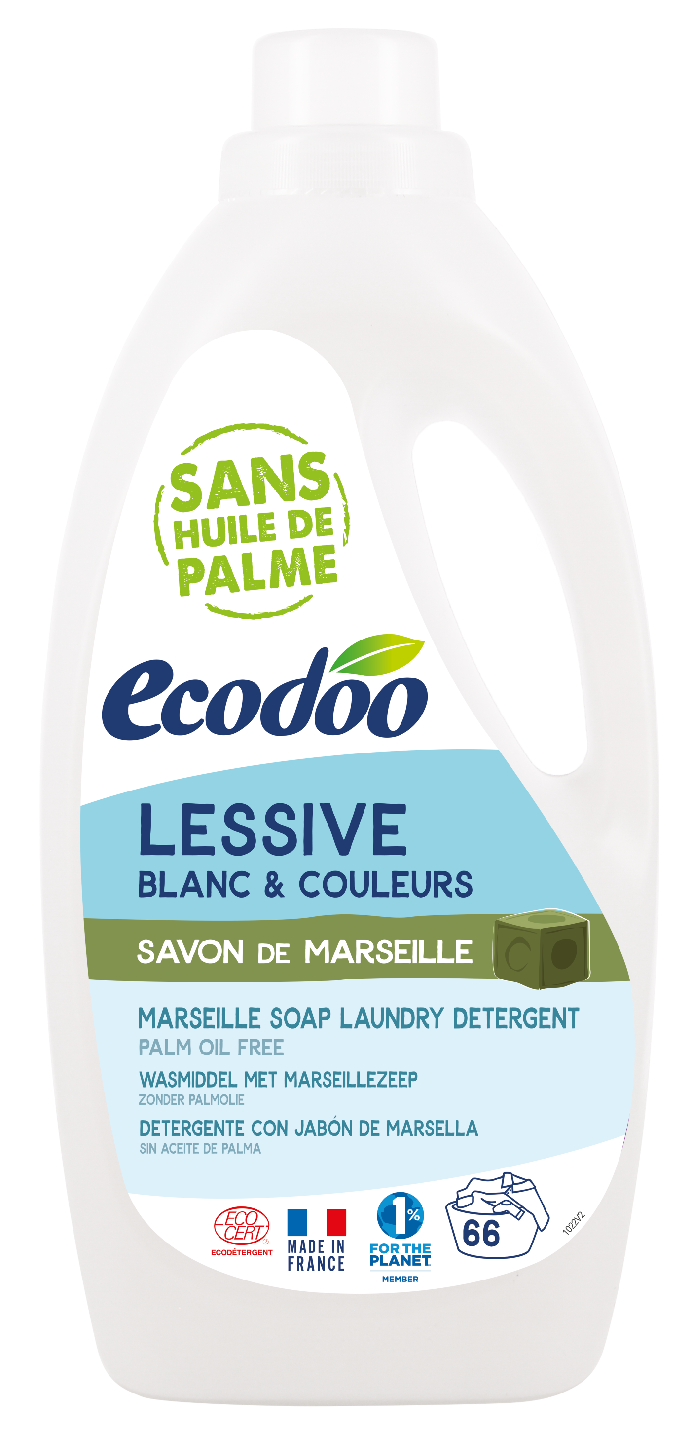 Ecodoo Wasmiddel vloeibaar Marseille zeep 2 Liter