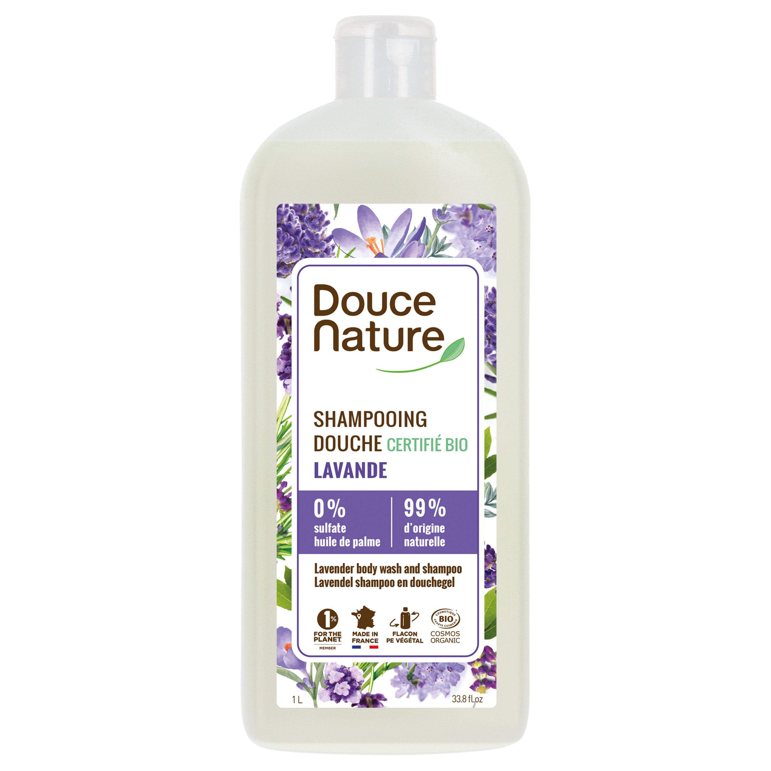 Douce Nature Douchegel & shampoo lavendel bio 1 Liter