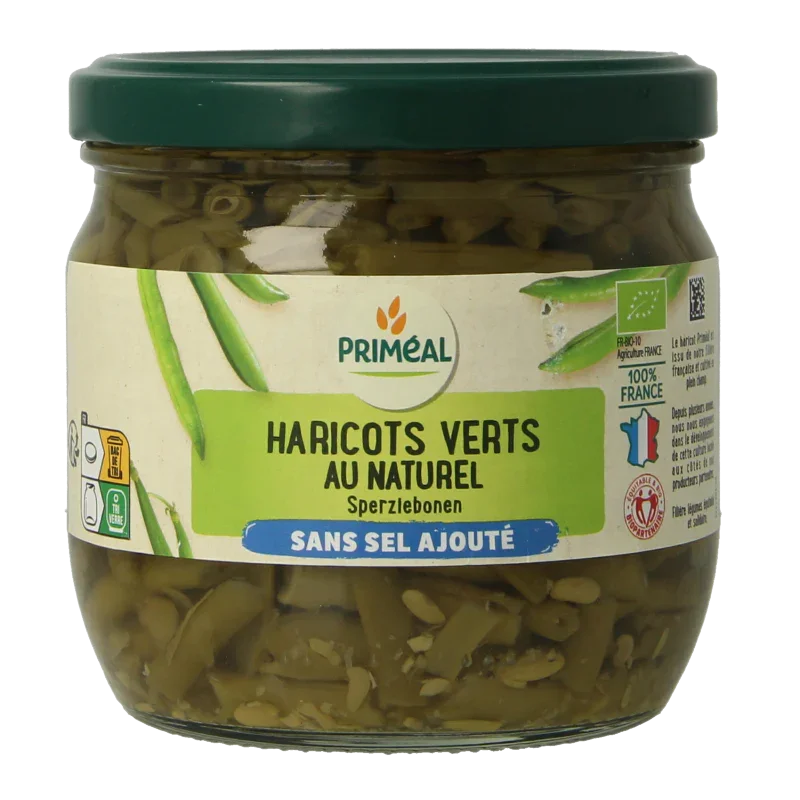 Primeal Haricot verts zonder toegevoegd zout bio 330 Gram