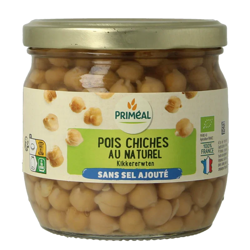 Primeal Kikkererwten zonder toegevoegd zout bio 330 Gram