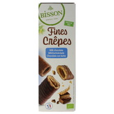 Bisson Krokante wafelrolletjes met melkchocolade bio 90 Gram
