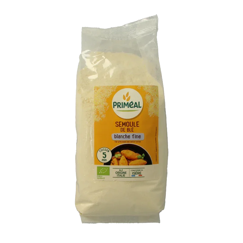 Primeal Griesmeel witte tarwe fijn bio 500 Gram