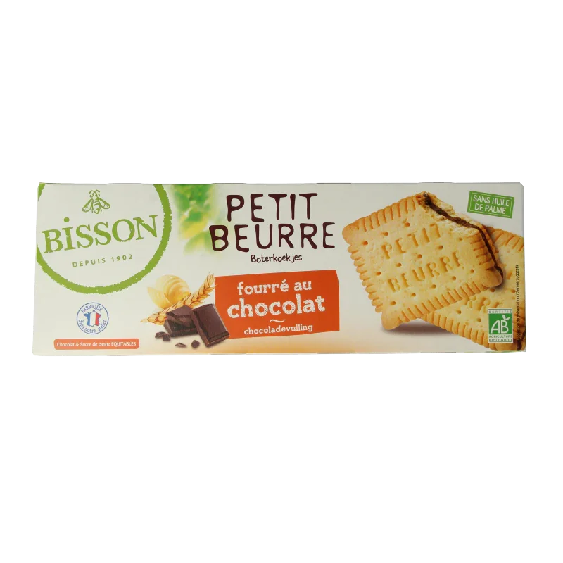 Bisson Petit beurre biscuit met chocolade bio 197 Gram