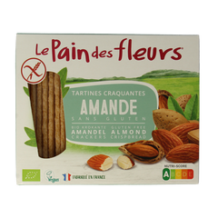Pain Des Fleurs Krokante crackers amandel glutenvrij bio 150.00 Gram