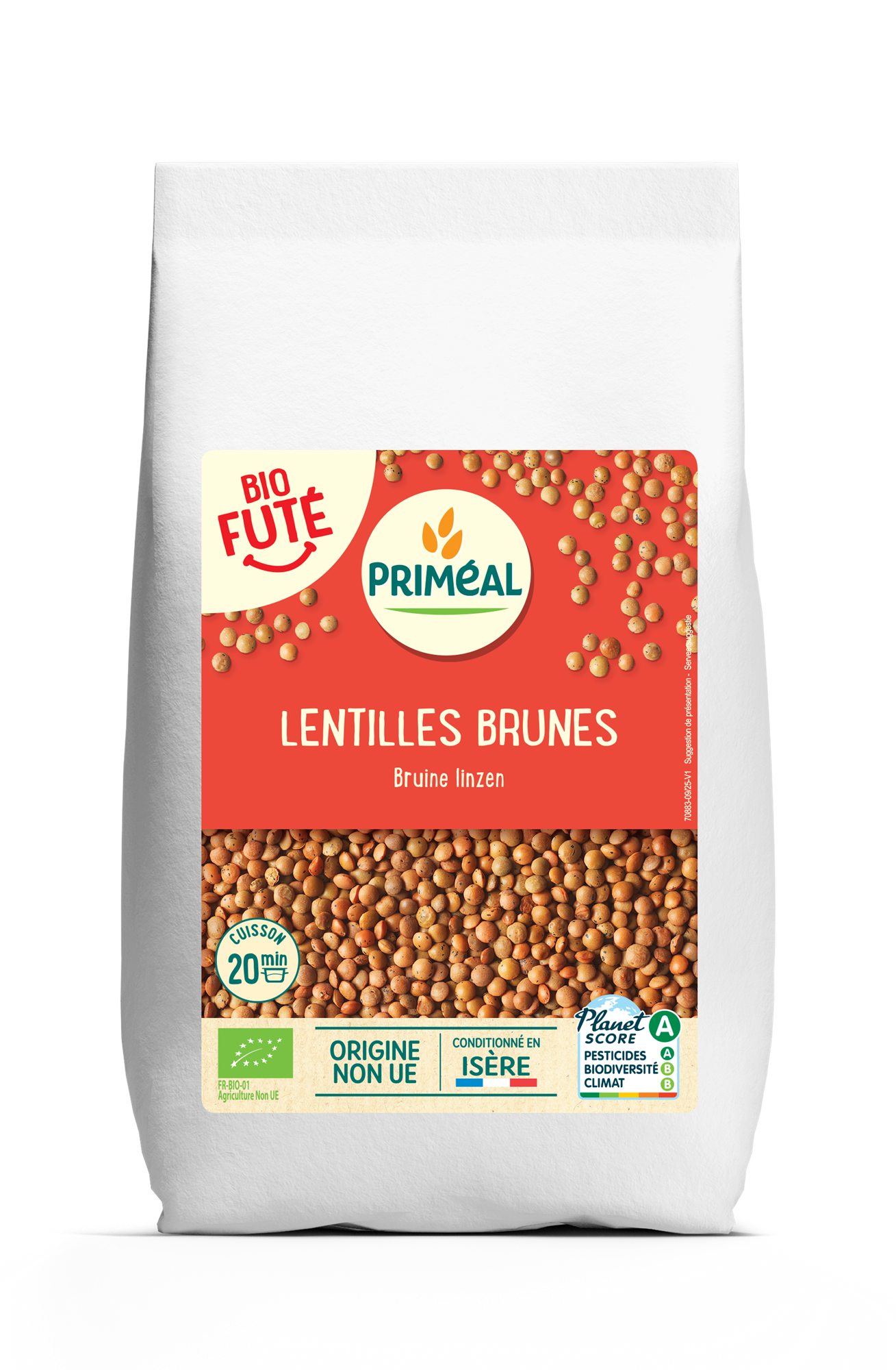 Primeal Bruine linzen bio 1000.00 Gram