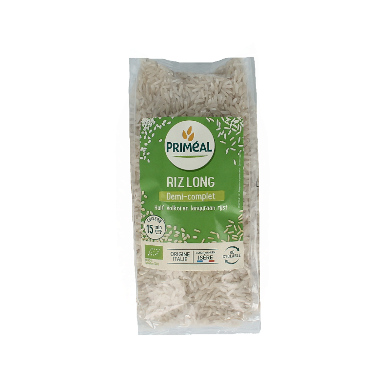 Primeal Halfvolkoren langgraan rijst bio 500 Gram