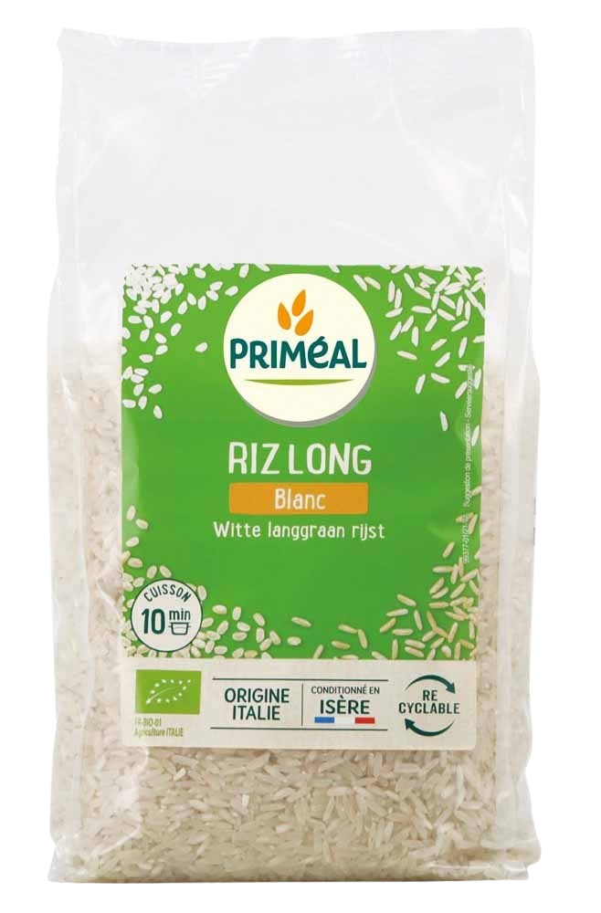 Primeal Witte langgraan rijst bio 1 Kilogram