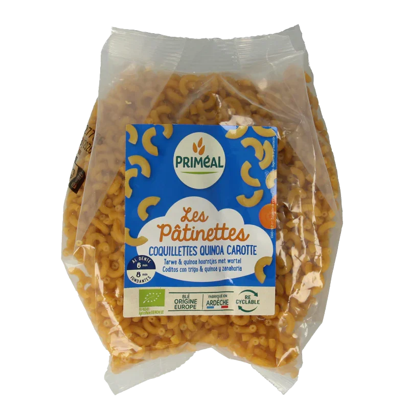 Primeal Hoorntjes tarwe quinoa wortel bio 250 Gram
