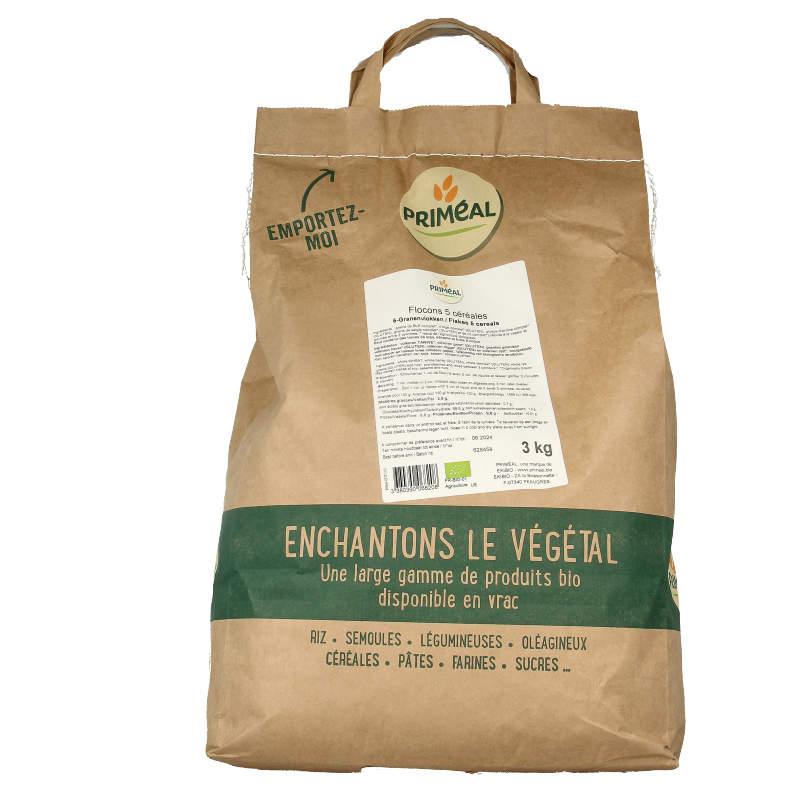 Primeal 5 Granen vlokken bio 3.00 Kilogram