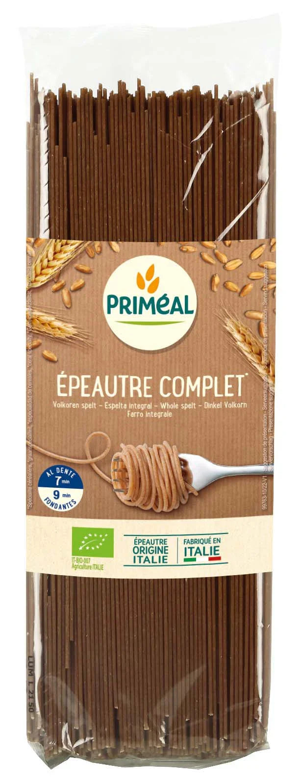 Primeal Spelt spaghetti volkoren bio 500 Gram