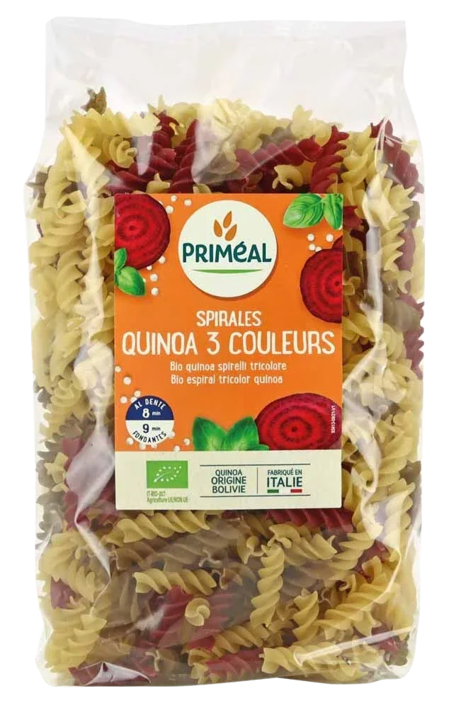 Primeal Organic fusilli 3 kleur tarwe quinoa bio 500 Gram