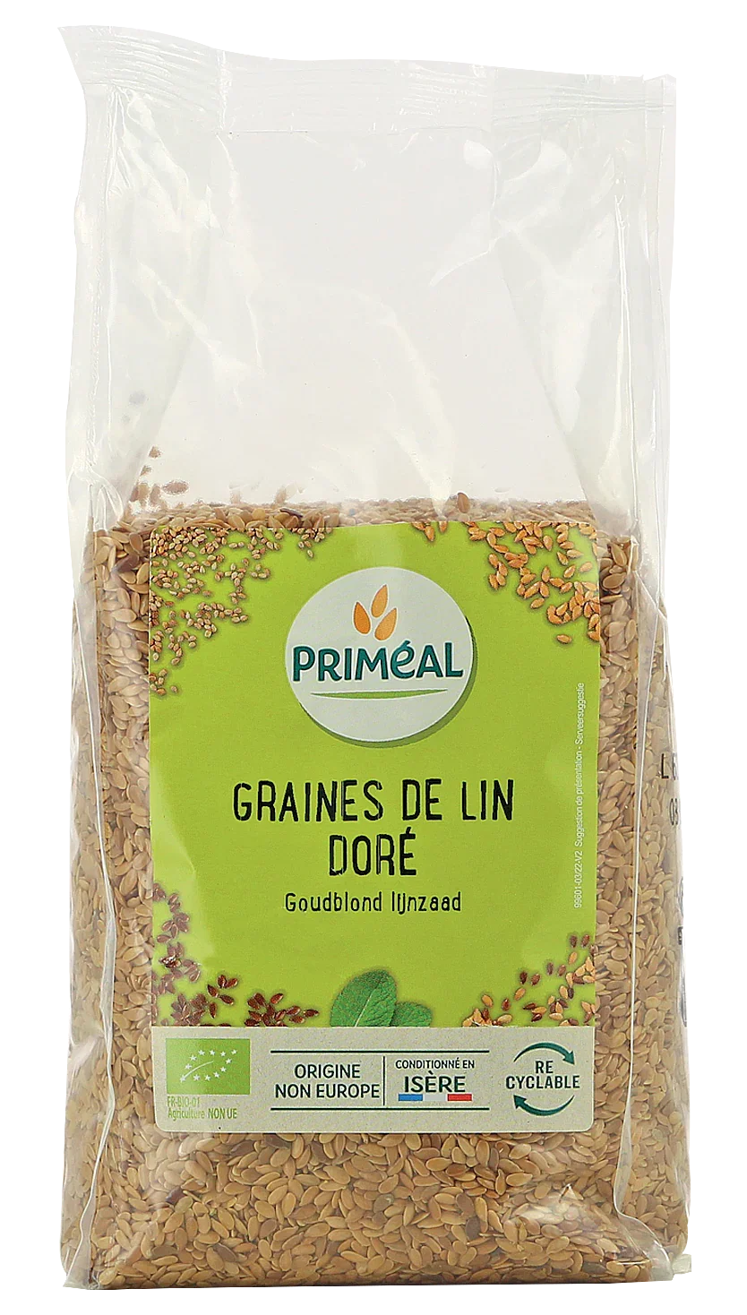 Primeal Lijnzaad goudblond bio 250 Gram