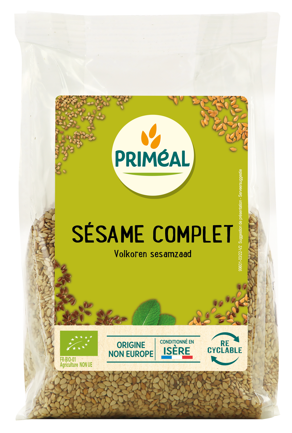 Primeal Volkoren sesamzaad bio 250 Gram