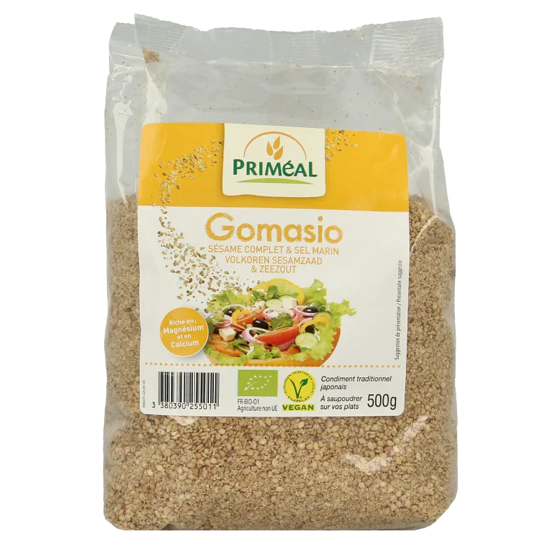 Primeal Gomasio volkoren sesamzaad en zeezout bio 500 Gram
