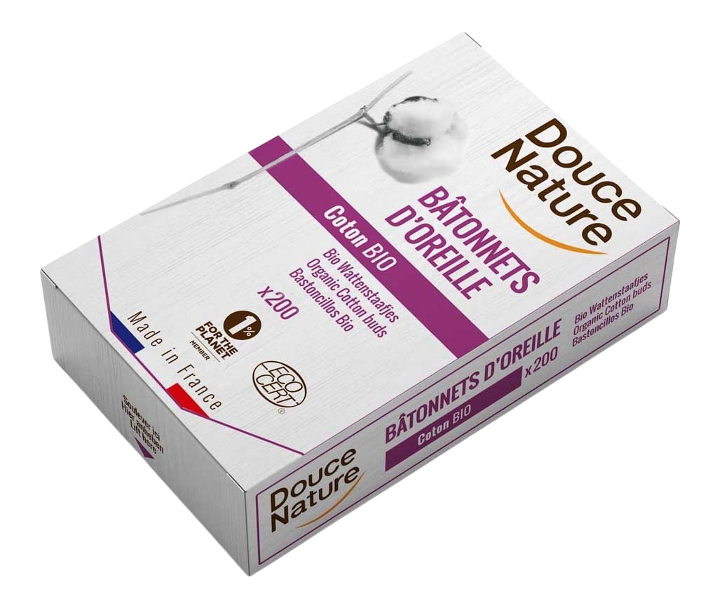 Douce Nature Wattenstaafjes bio katoen 200 Stuks