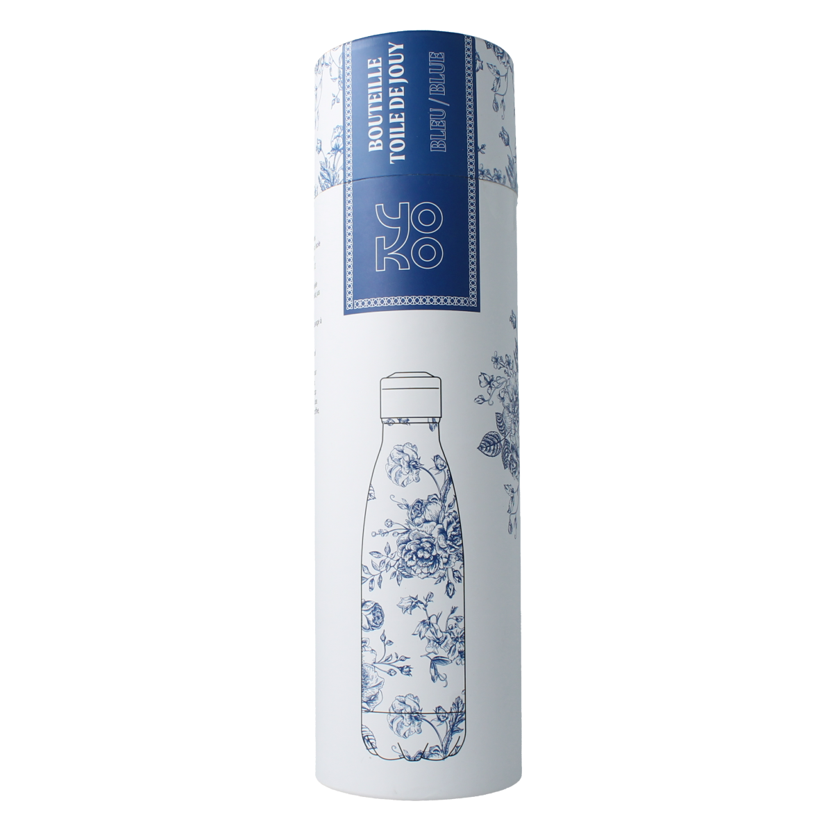 Yoko Drinkfles Toile de Jouy blue isotherm 500ml 1.00 Stuks